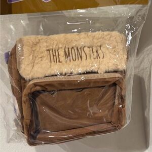 The Monsters Fuzzy Backpack in Brown and Cream